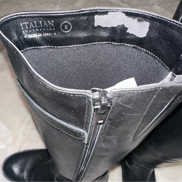 Italian Shoemakers Black Tall Leather Boots Size 8 - Picture 13 of 13
